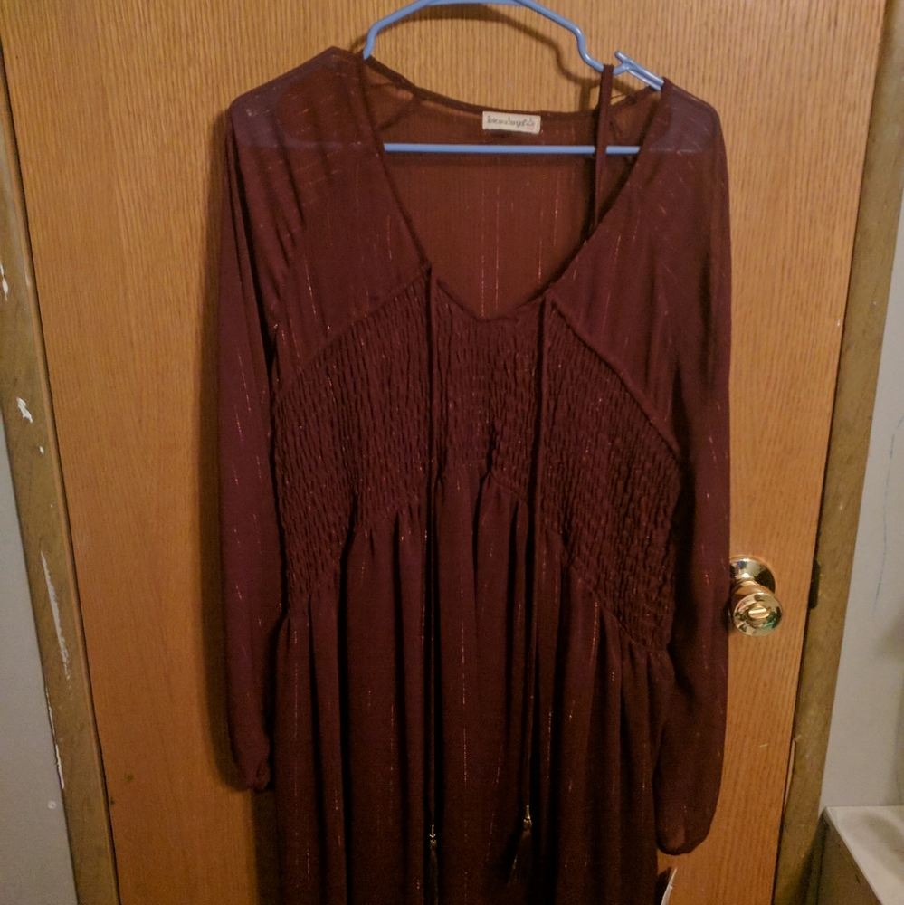 Love on a hanger maroon dress